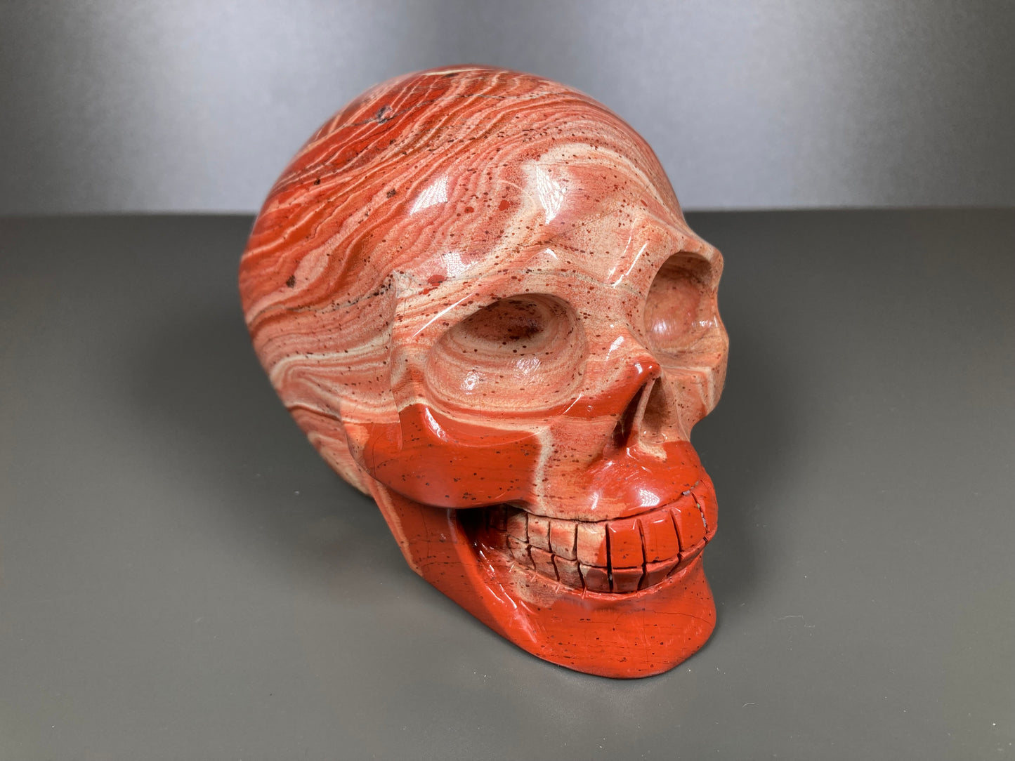 Red Jasper Skull Carving