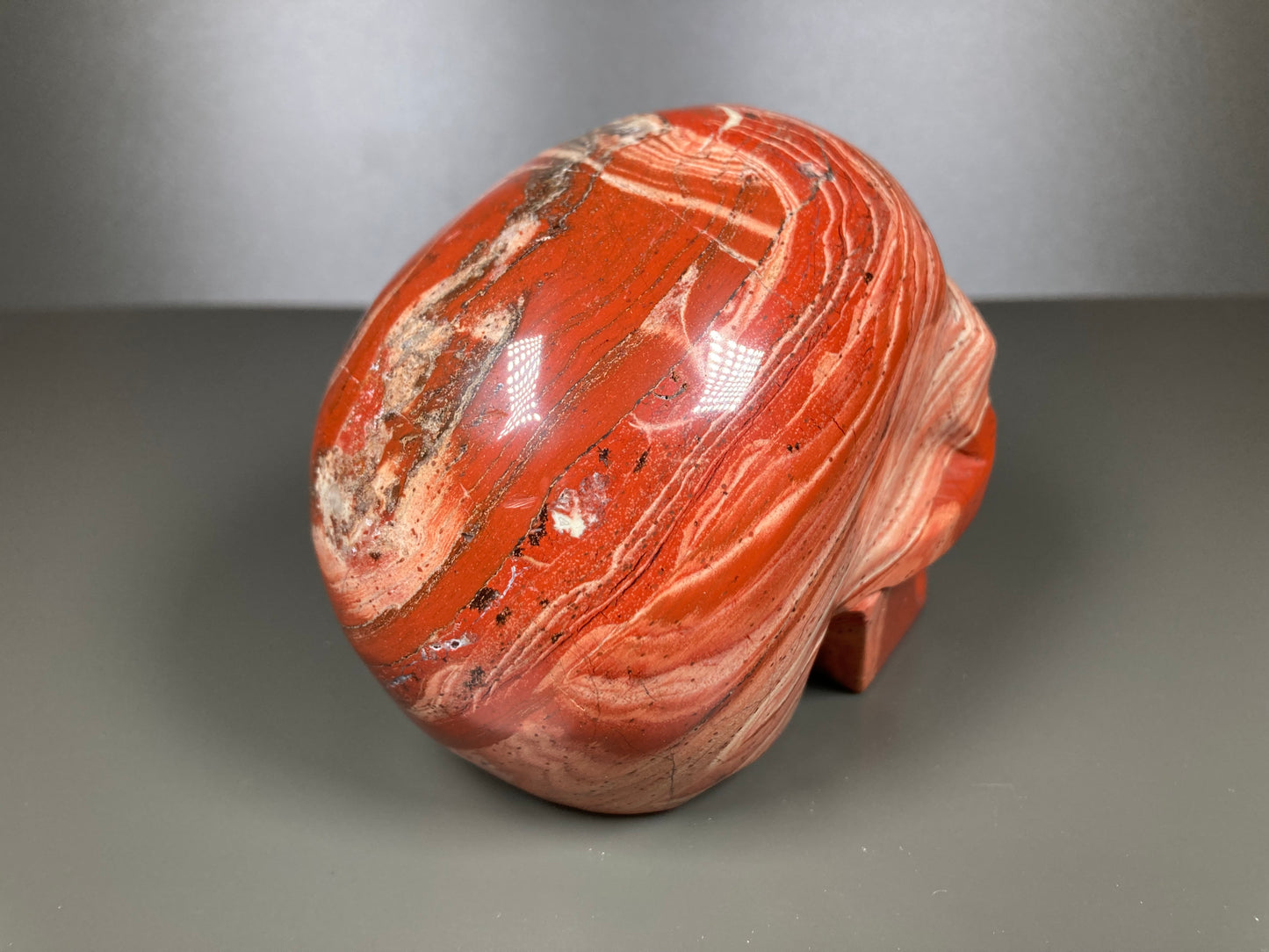 Red Jasper Skull Carving