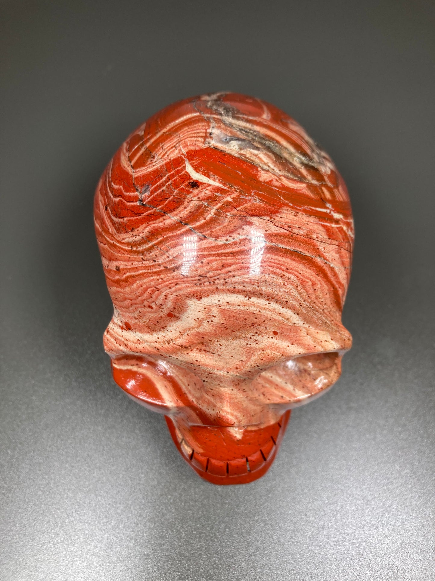 Red Jasper Skull Carving