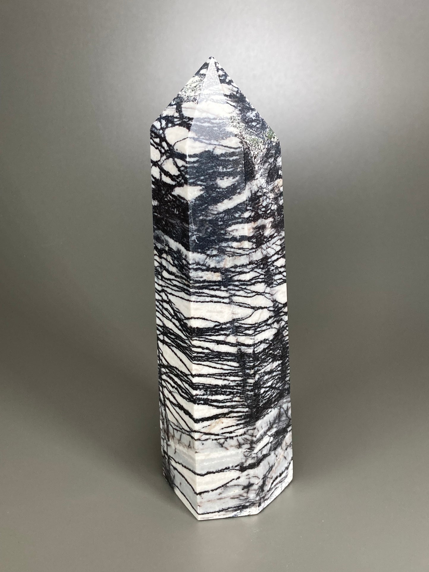 Spider Web jasper Tower, 6 1/2"