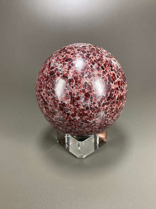 Garnet Sphere Carving, 72mm