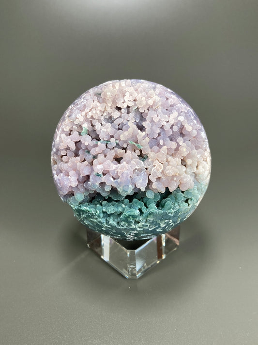 Grape Agate Chalcedony Sphere Carving, 66mm