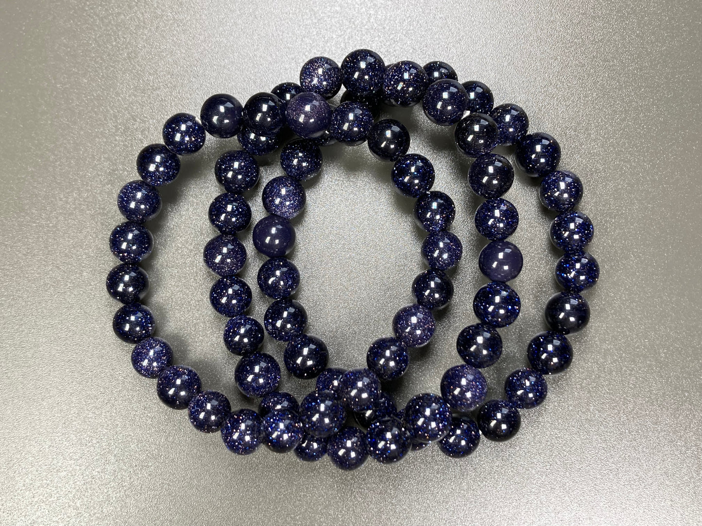 Blue Sandstone Stretch Bracelet, 8mm