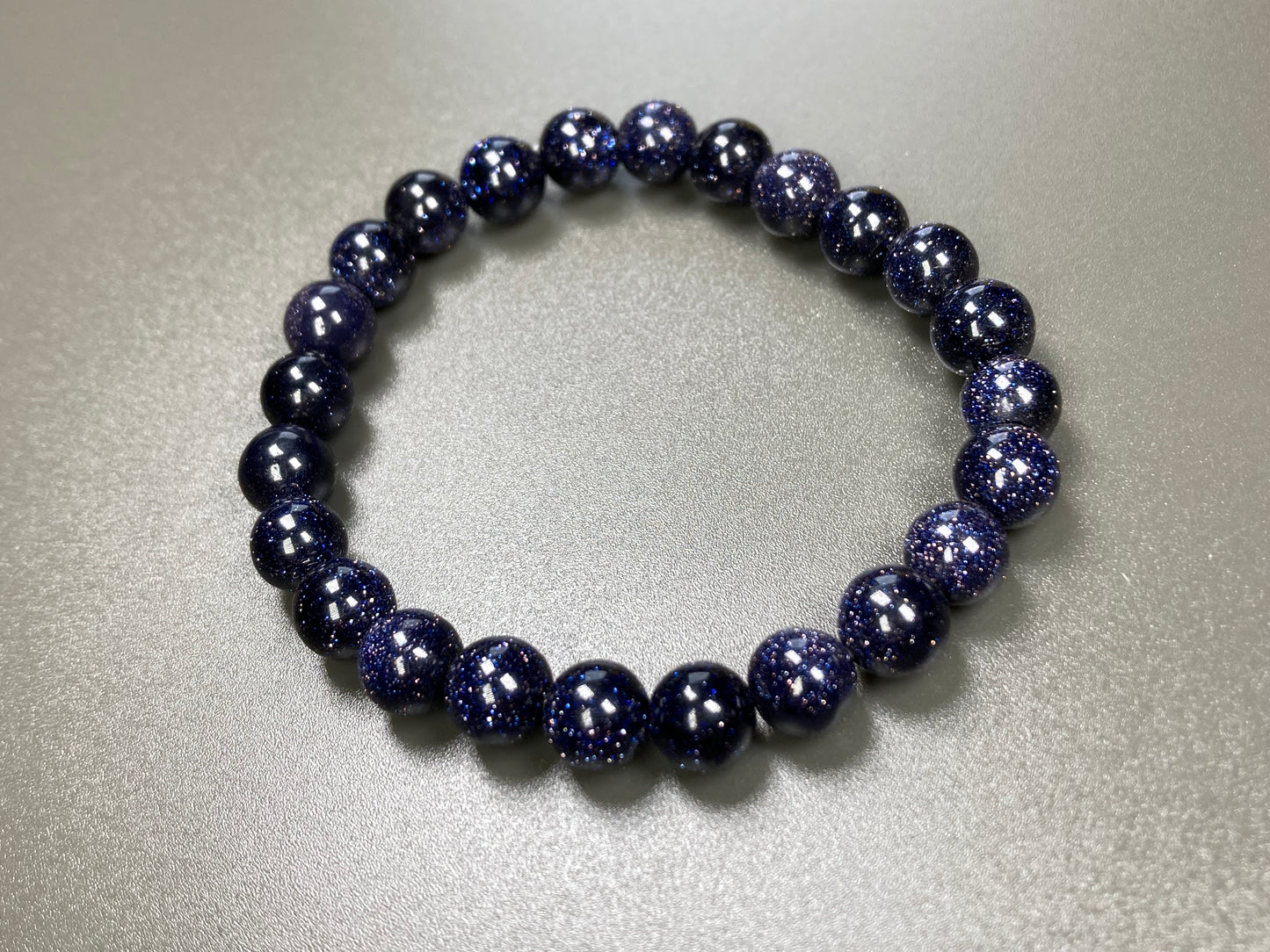 Blue Sandstone Stretch Bracelet, 8mm