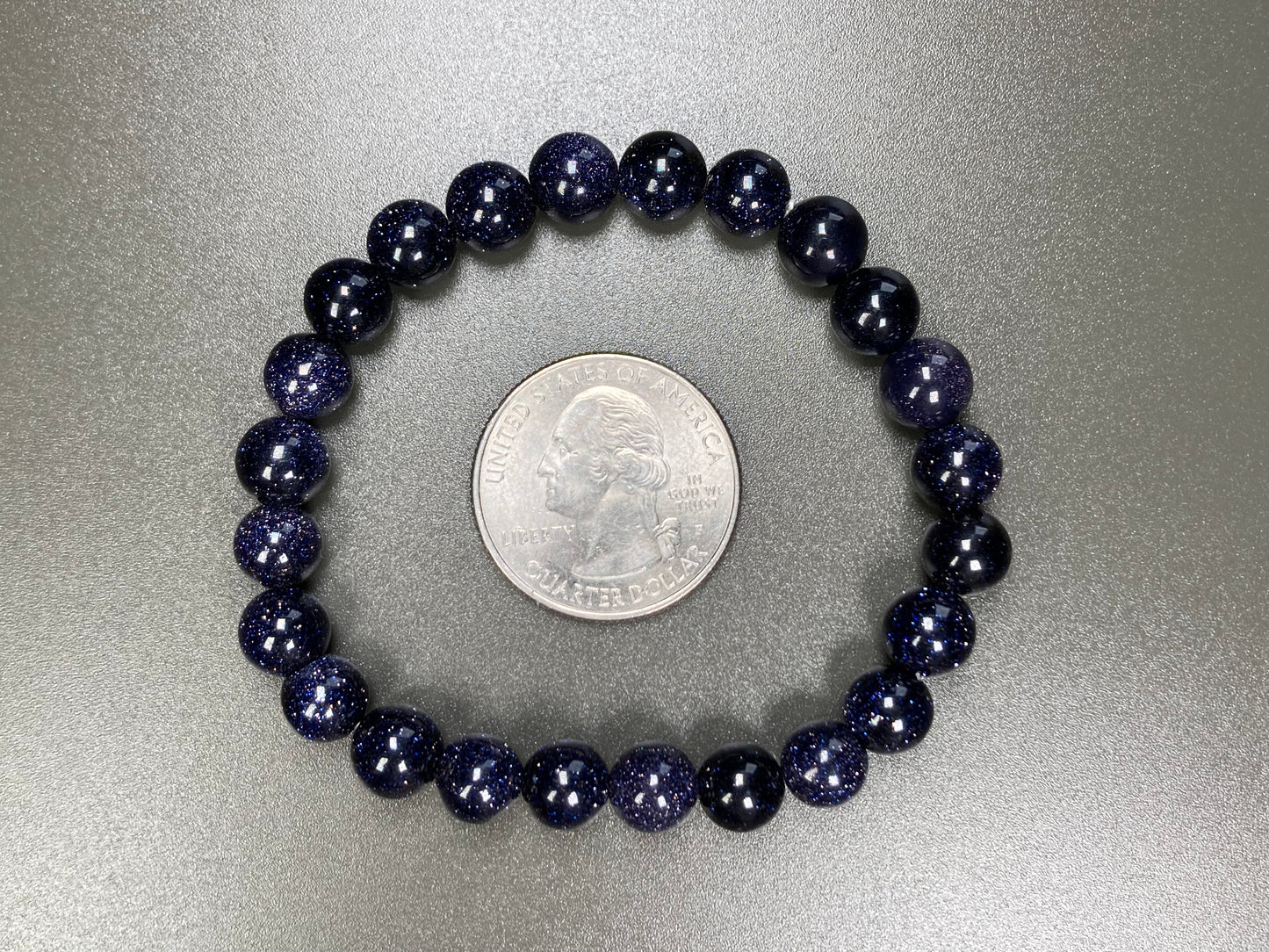 Blue Sandstone Stretch Bracelet, 8mm