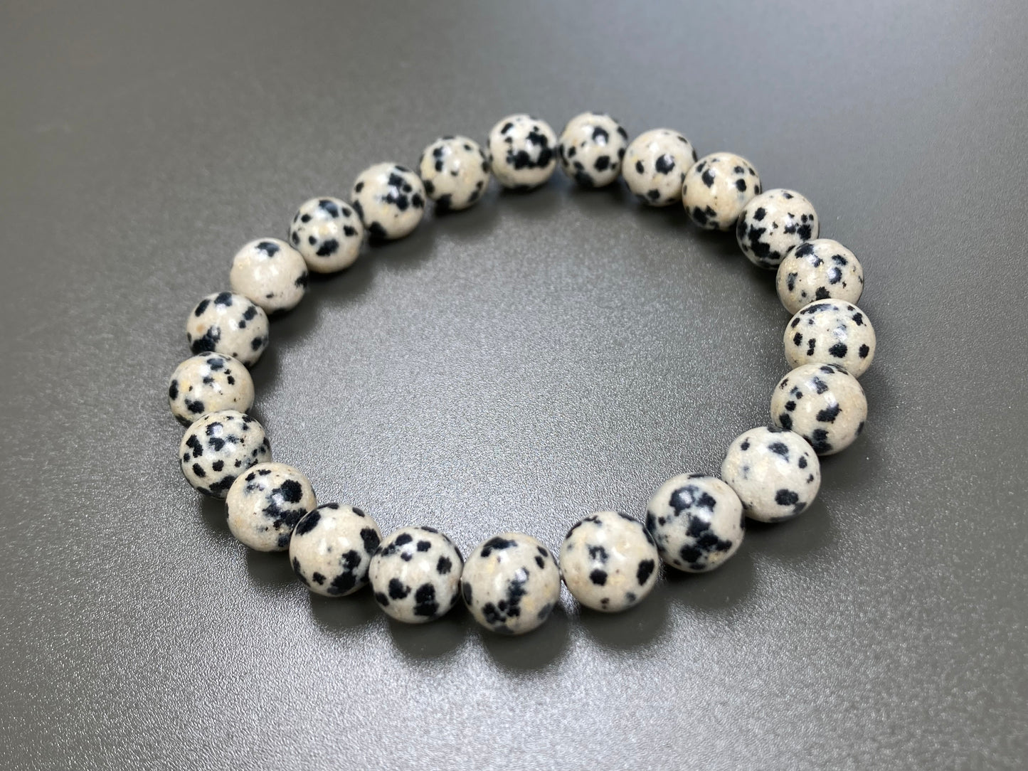 Dalmation Jasper Stretch Bracelet, 8mm