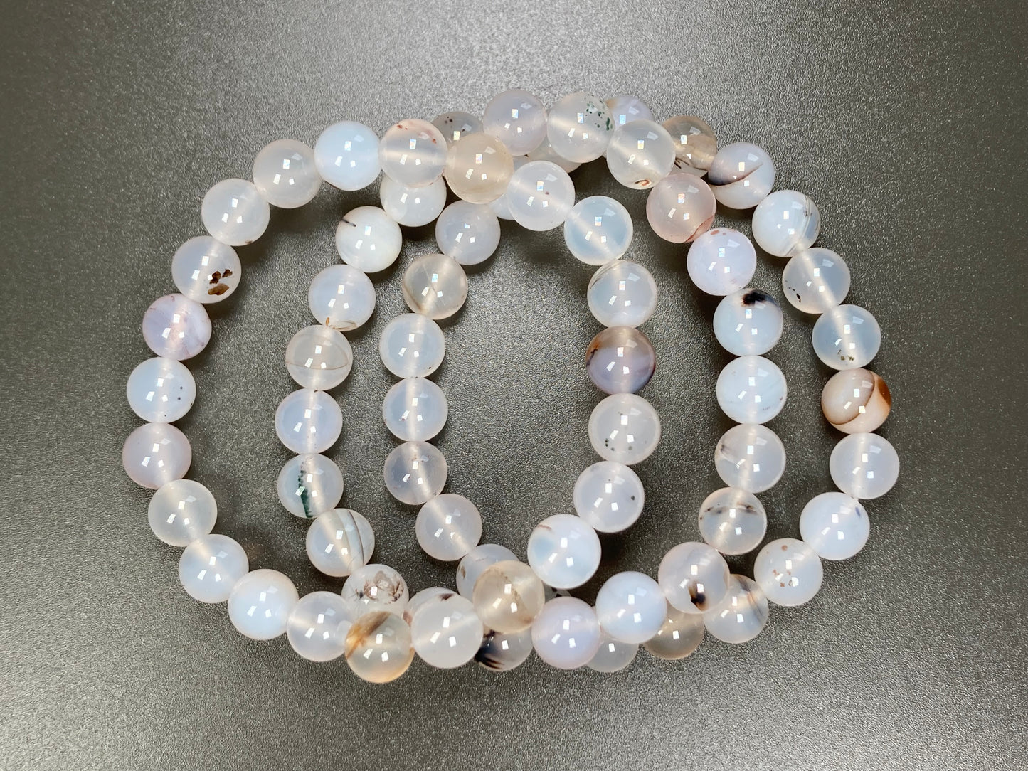 White Agate Stretch Bracelet, 8mm