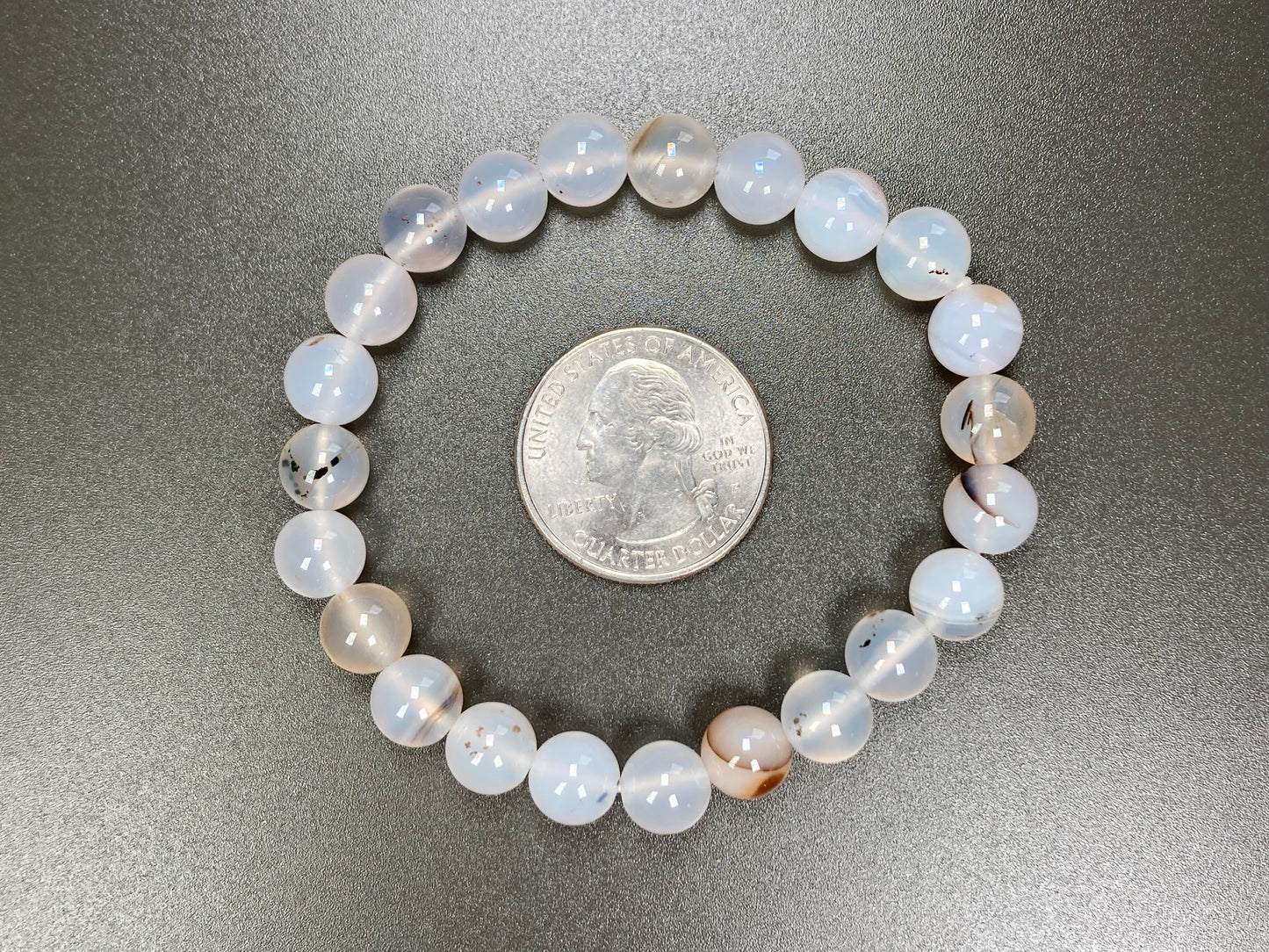 White Agate Stretch Bracelet, 8mm