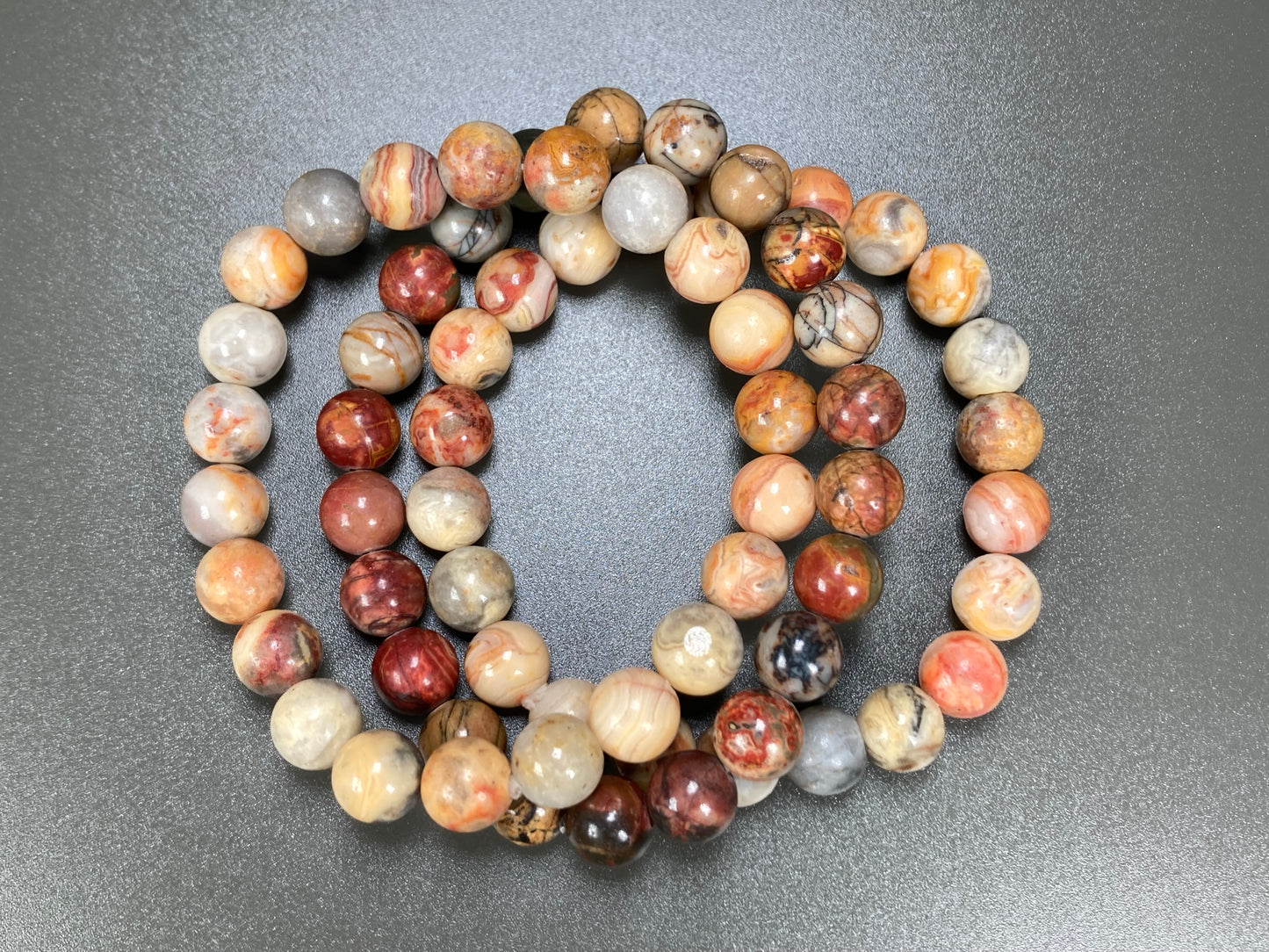 Mexican Lace Agate Stretch Bracelet, 8mm