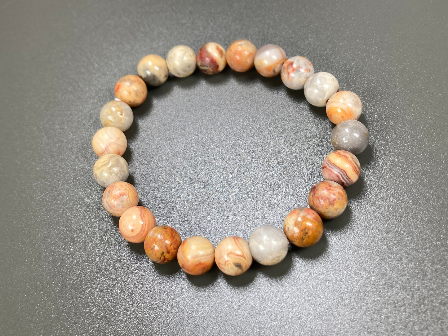 Mexican Lace Agate Stretch Bracelet, 8mm