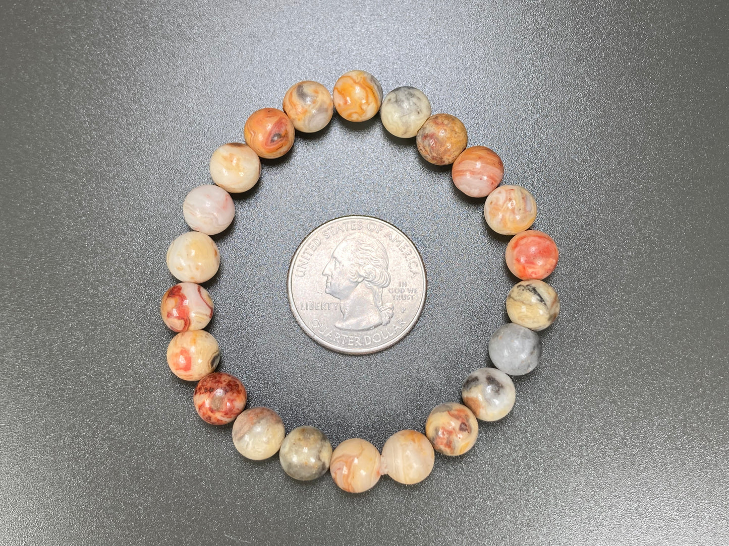 Mexican Lace Agate Stretch Bracelet, 8mm