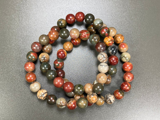 Multi-Color Jasper Stretch Bracelet, 8mm