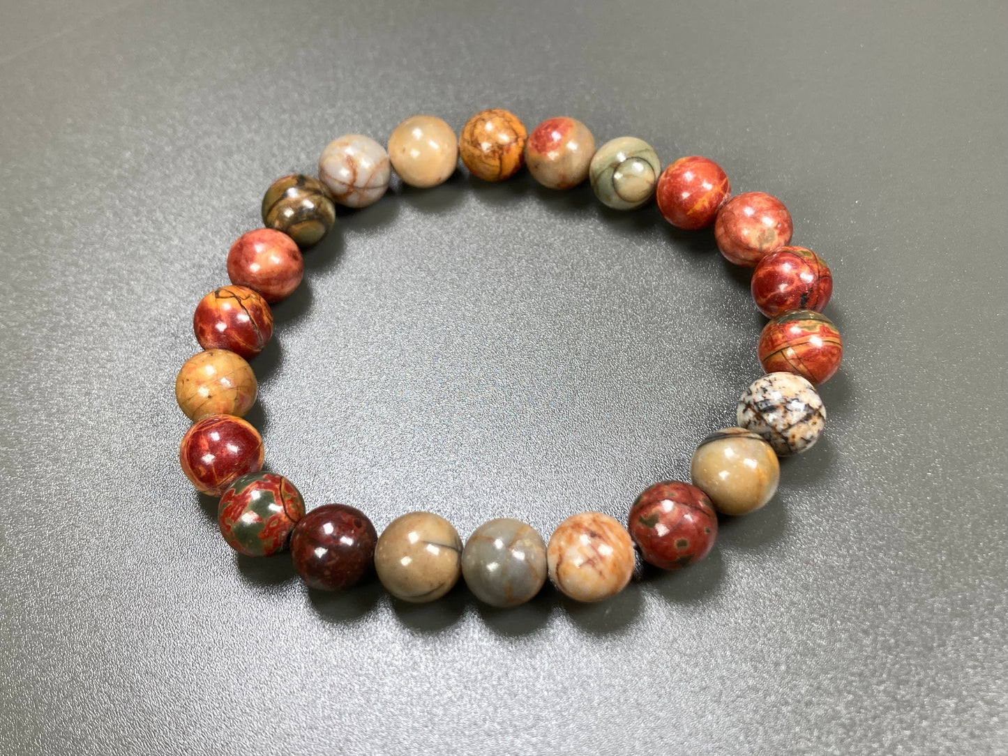 Multi-Color Jasper Stretch Bracelet, 8mm