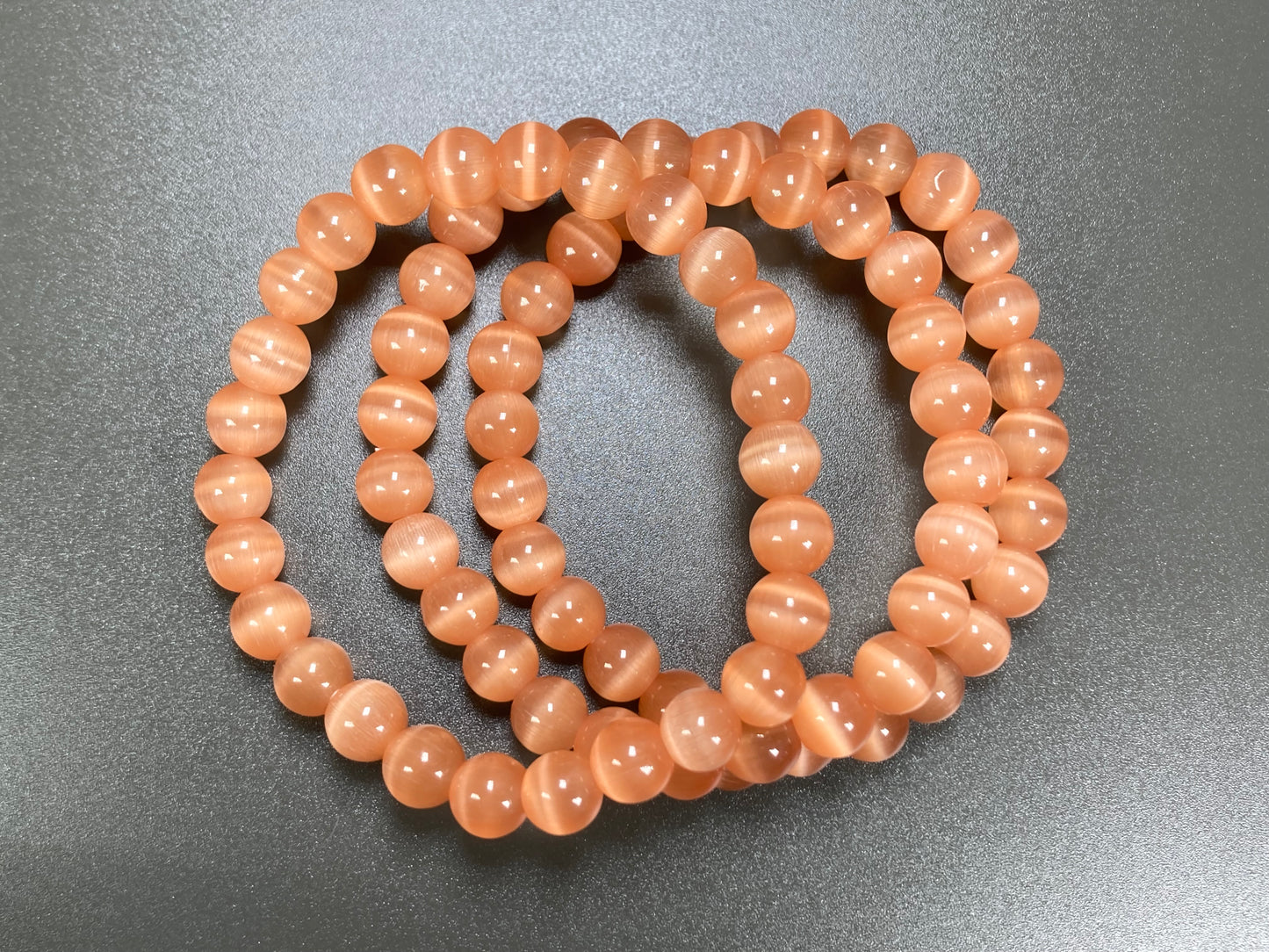 Orange Cats Eye Stretch Bracelet, 8mm