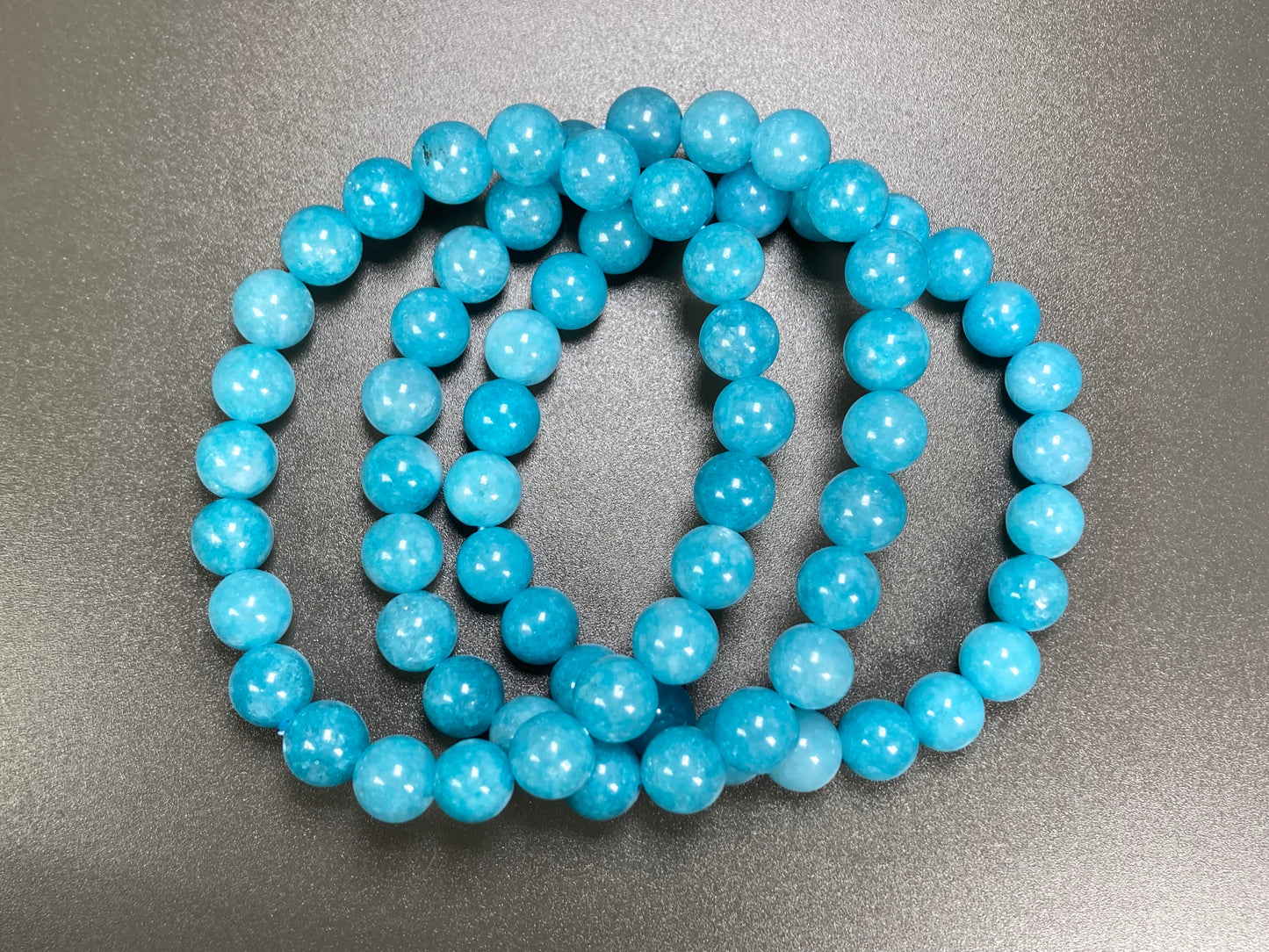 Blue Jade Stretch Bracelet, 8mm