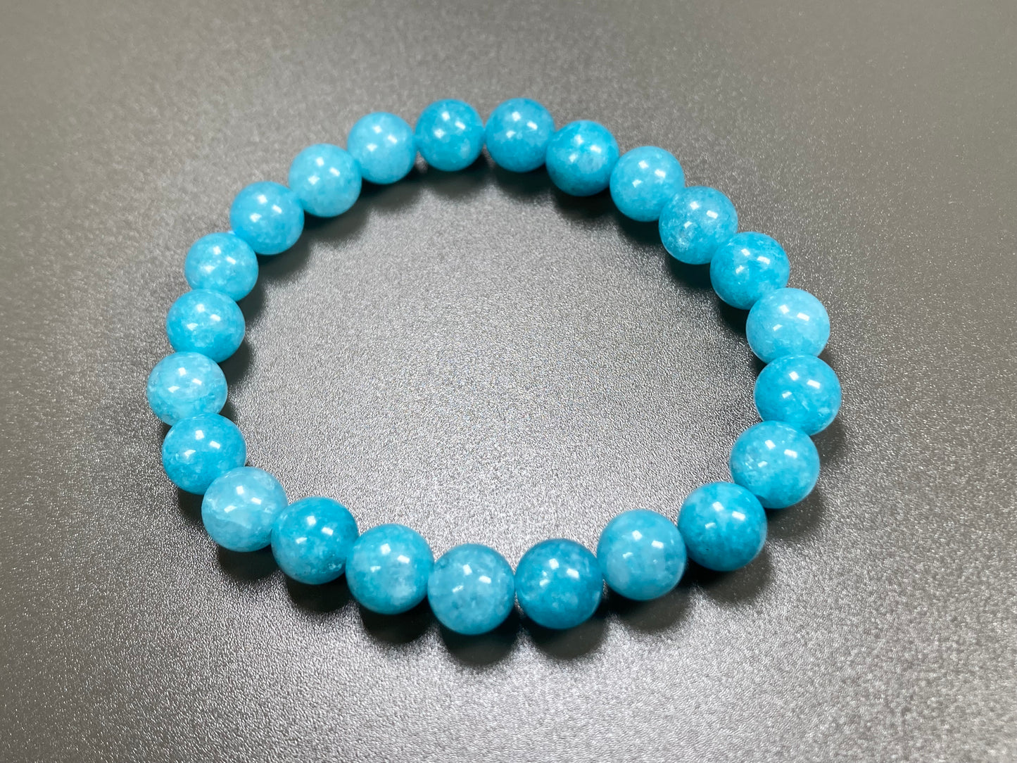 Blue Jade Stretch Bracelet, 8mm