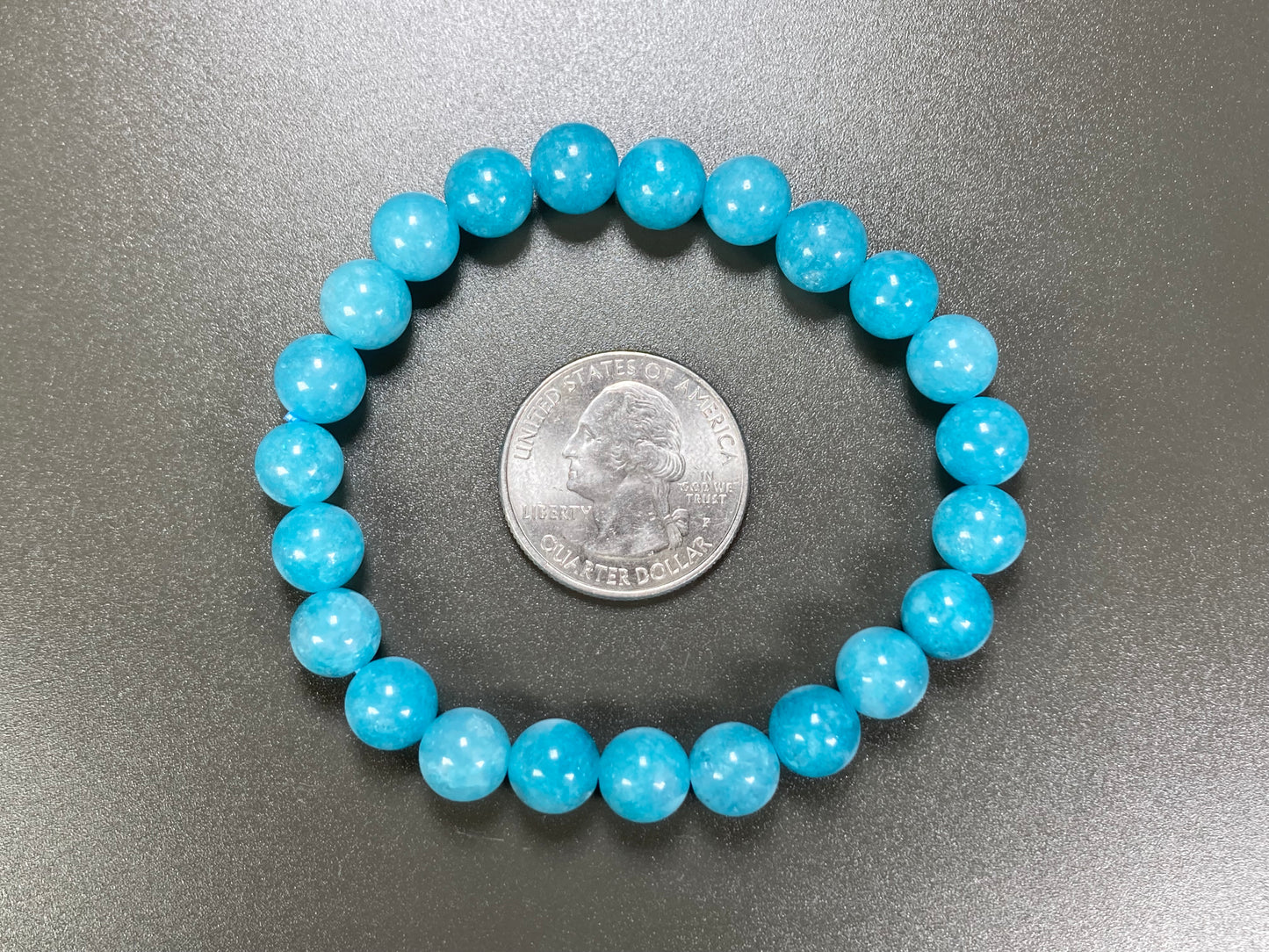 Blue Jade Stretch Bracelet, 8mm