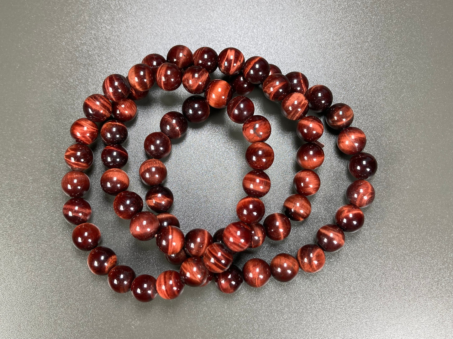 Red Tigereye Quartz Stretch Bracelet, 8mm