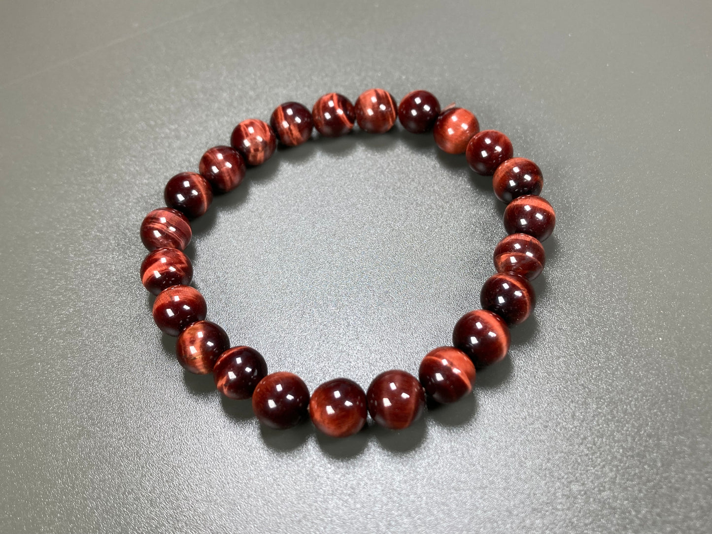 Red Tigereye Quartz Stretch Bracelet, 8mm