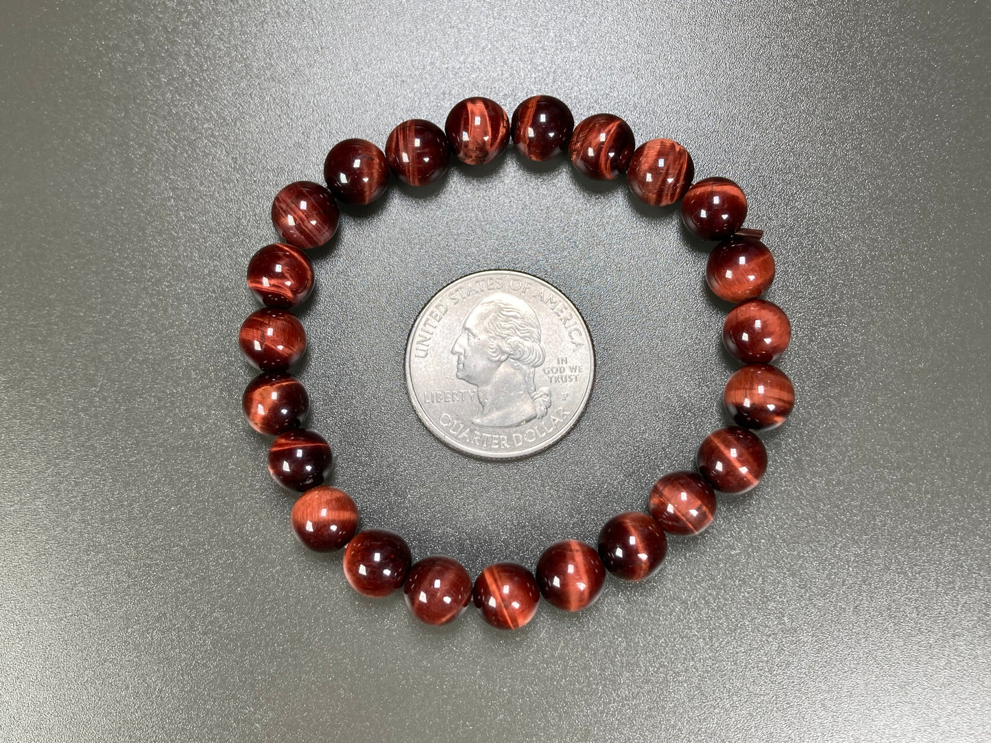 Red Tigereye Quartz Stretch Bracelet, 8mm