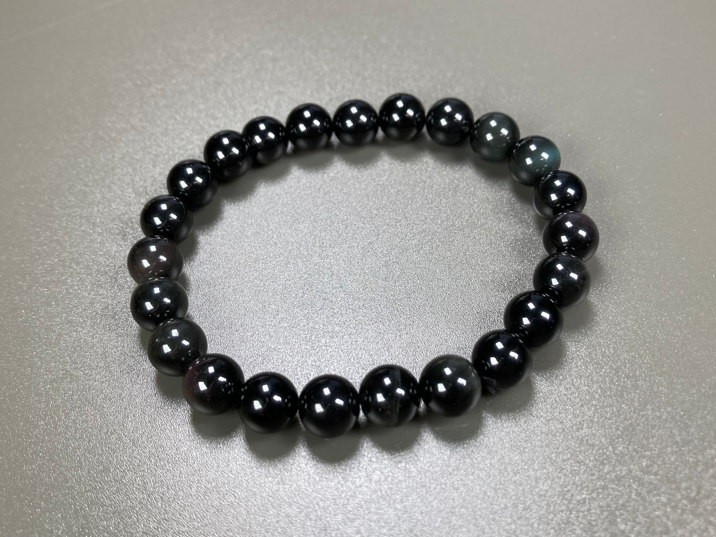 Black Obsidian Stretch Bracelet, 8mm