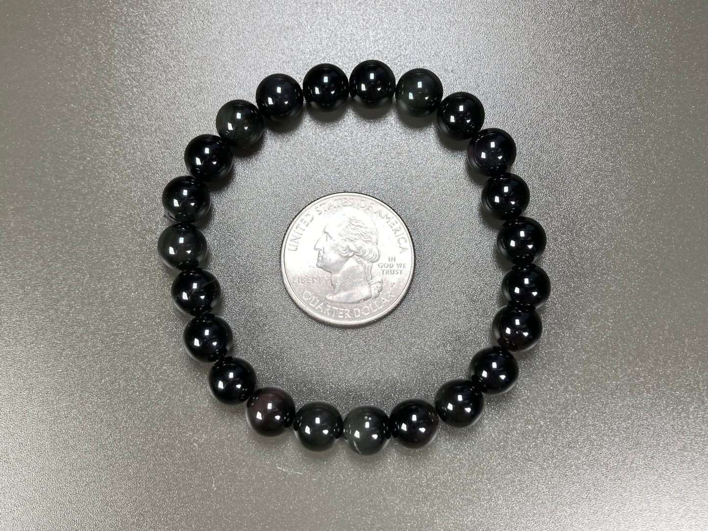 Black Obsidian Stretch Bracelet, 8mm