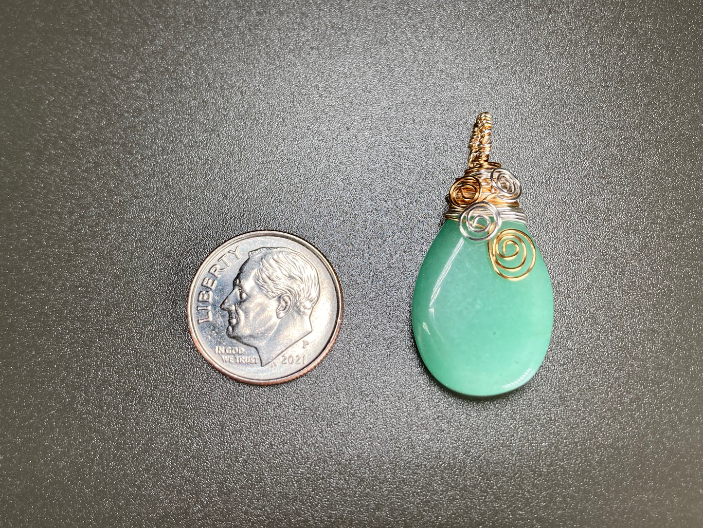 Green Aventurine Wire-Wrapped Pendant