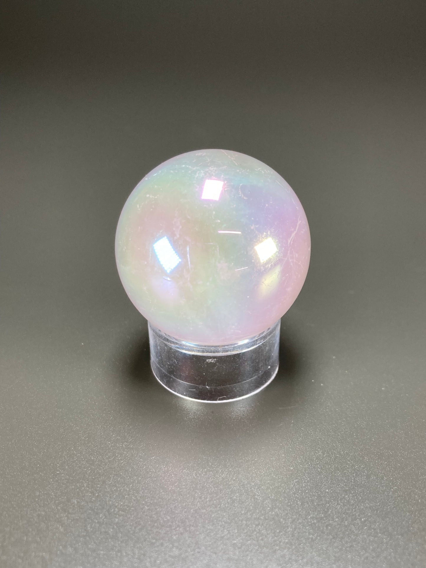 Aura Rose Quartz Sphere Carving, 35mm