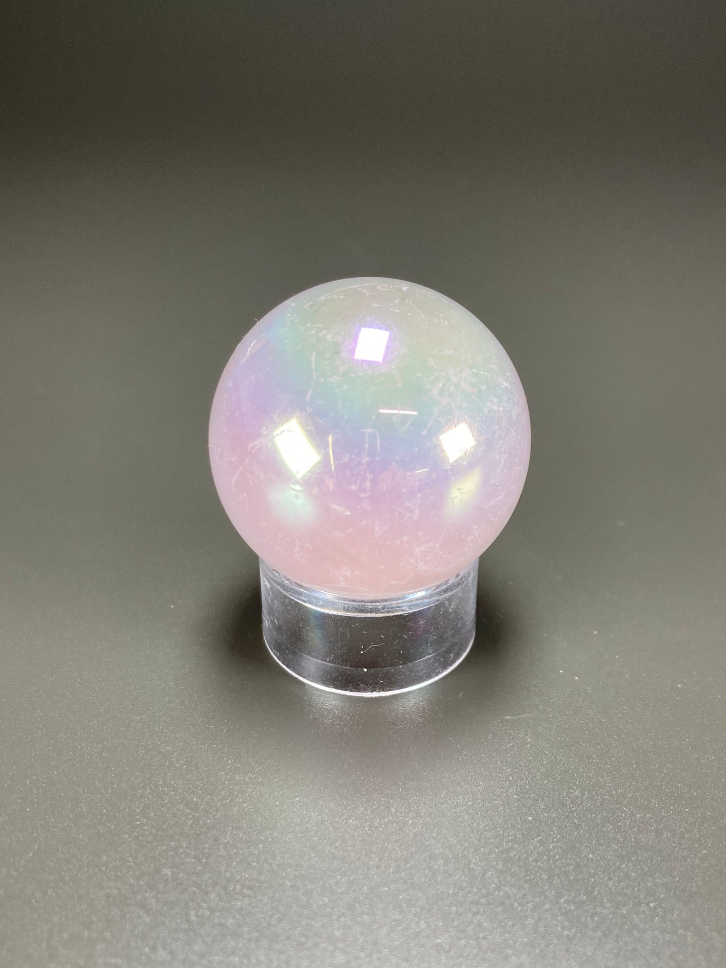 Aura Rose Quartz Sphere Carving, 35mm