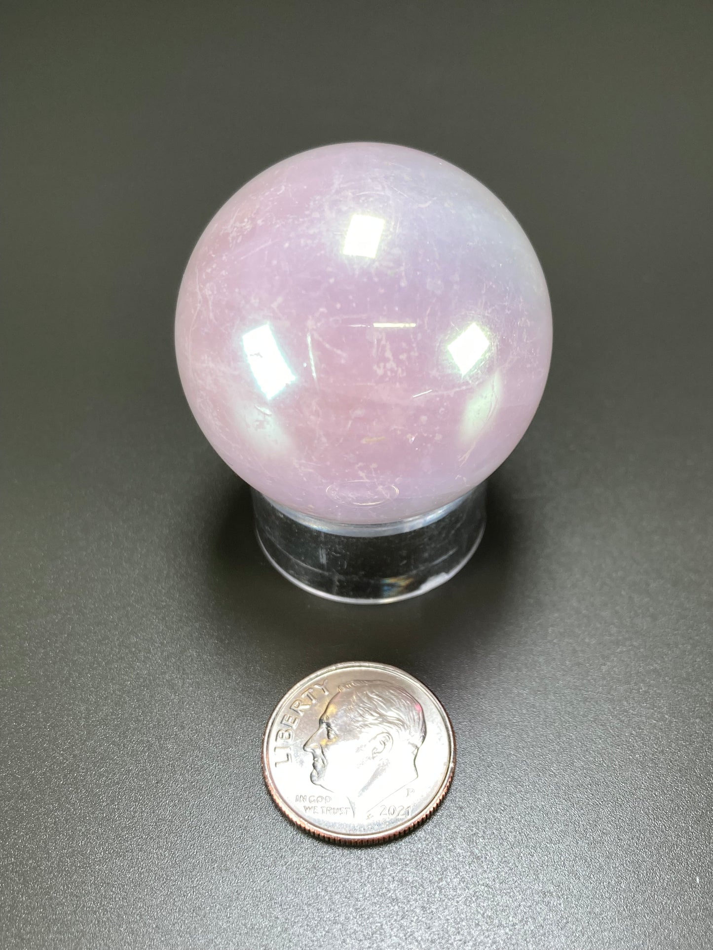 Aura Rose Quartz Sphere Carving, 35mm