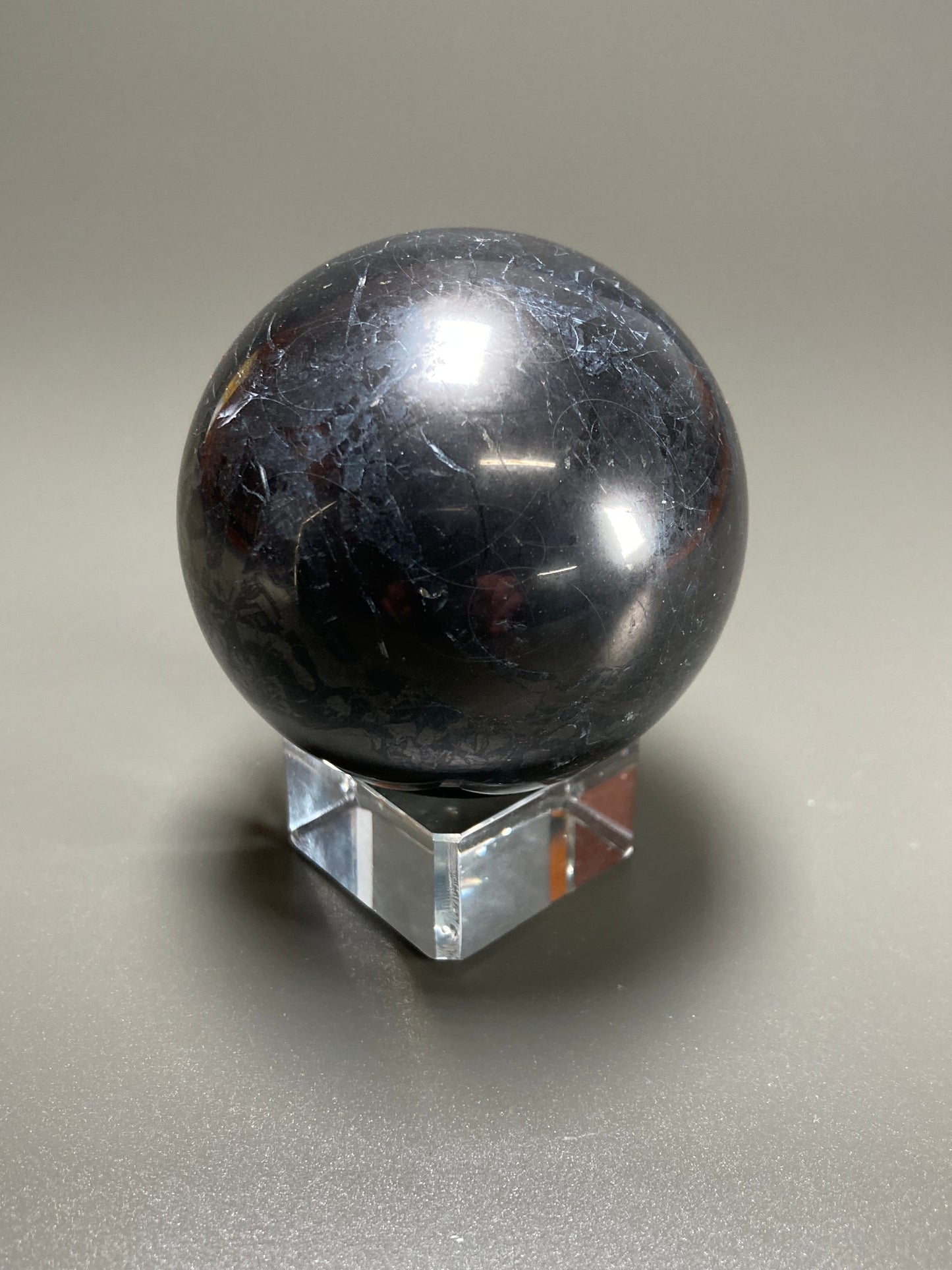 Shungite Sphere Carving, 55mm