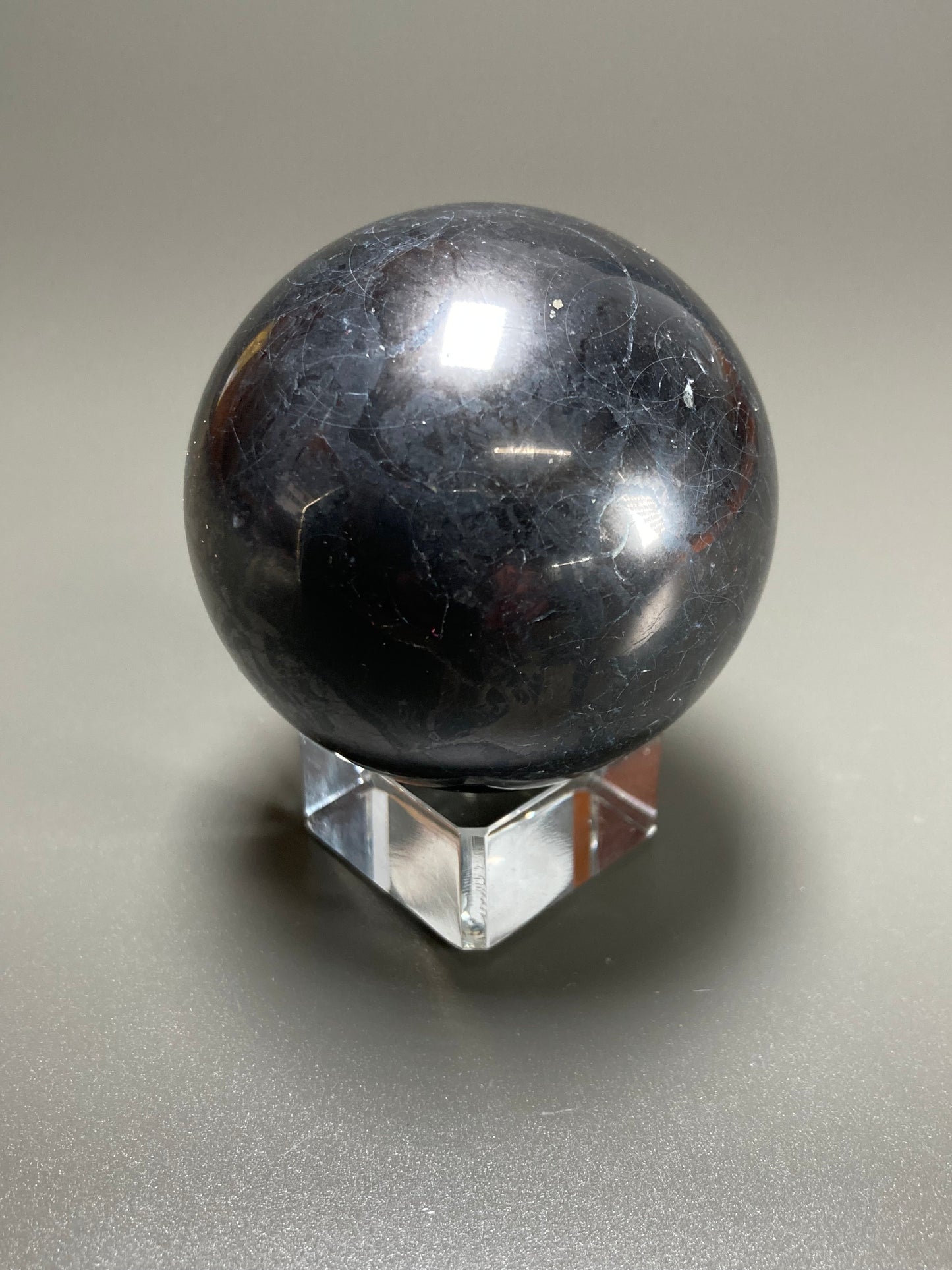 Shungite Sphere Carving, 55mm