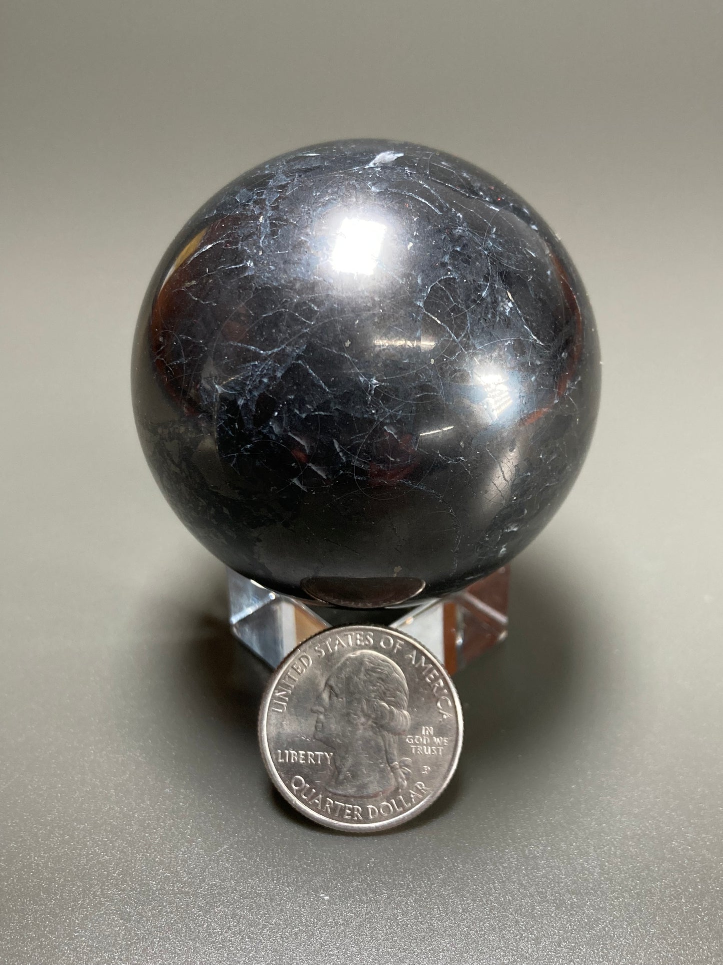 Shungite Sphere Carving, 55mm